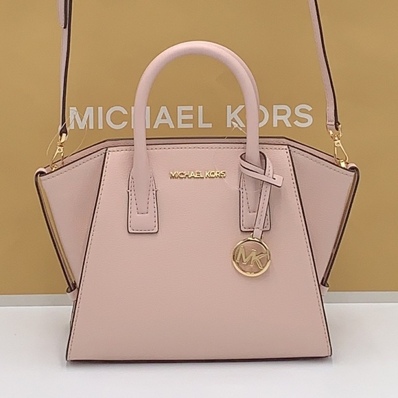 Michael Kors Avril Small Leather Top-Zip Satchel Powder Blush color - Picture 4 of 16